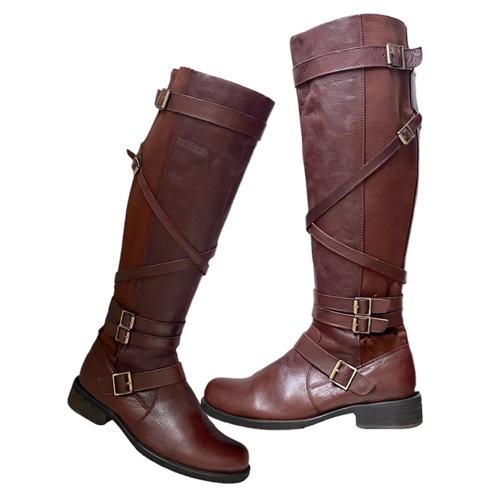 Miz Mooz Tall Leather Boots with light Fur lining